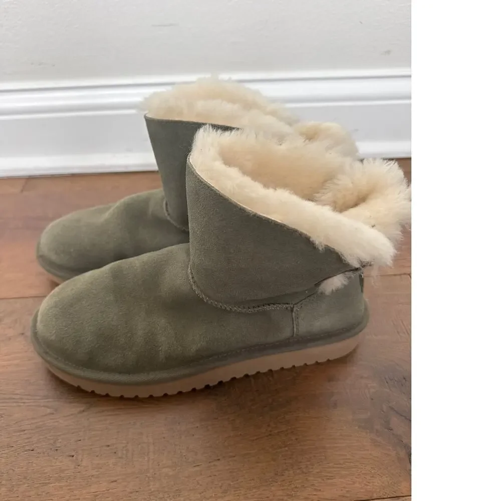 Koolaburra by UGG Remley Sherpa Lined Mini Boots Gray US 8 EU 39